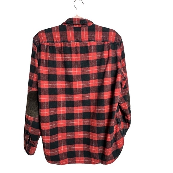 J.Crew Men's Flannel Shirt Size Large Red Plaid Long Sleeve Top Pocket Button Up - Picture 2 of 11